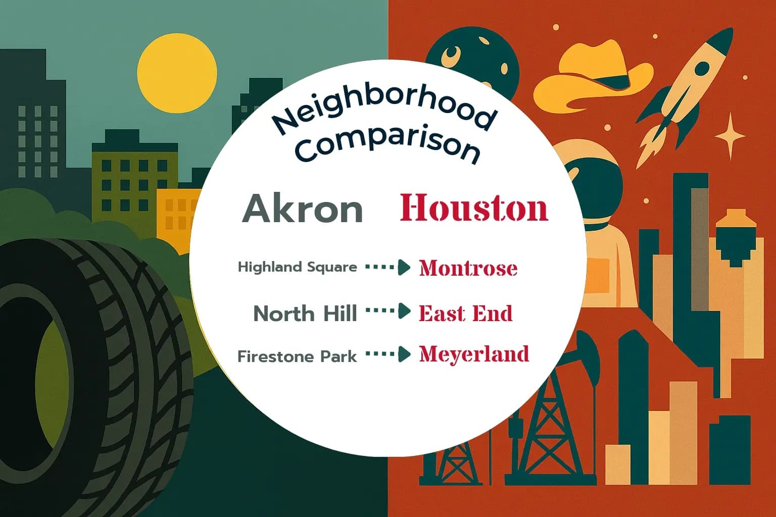 Akron vs Houston Neighborhood Comparison