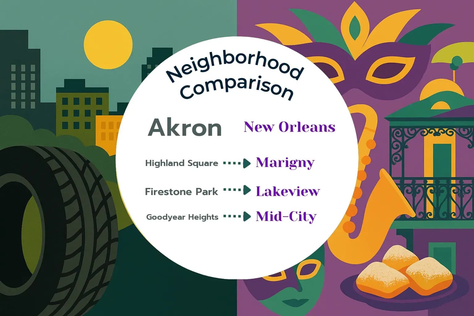 Akron vs New Orleans Neighborhood Comparison