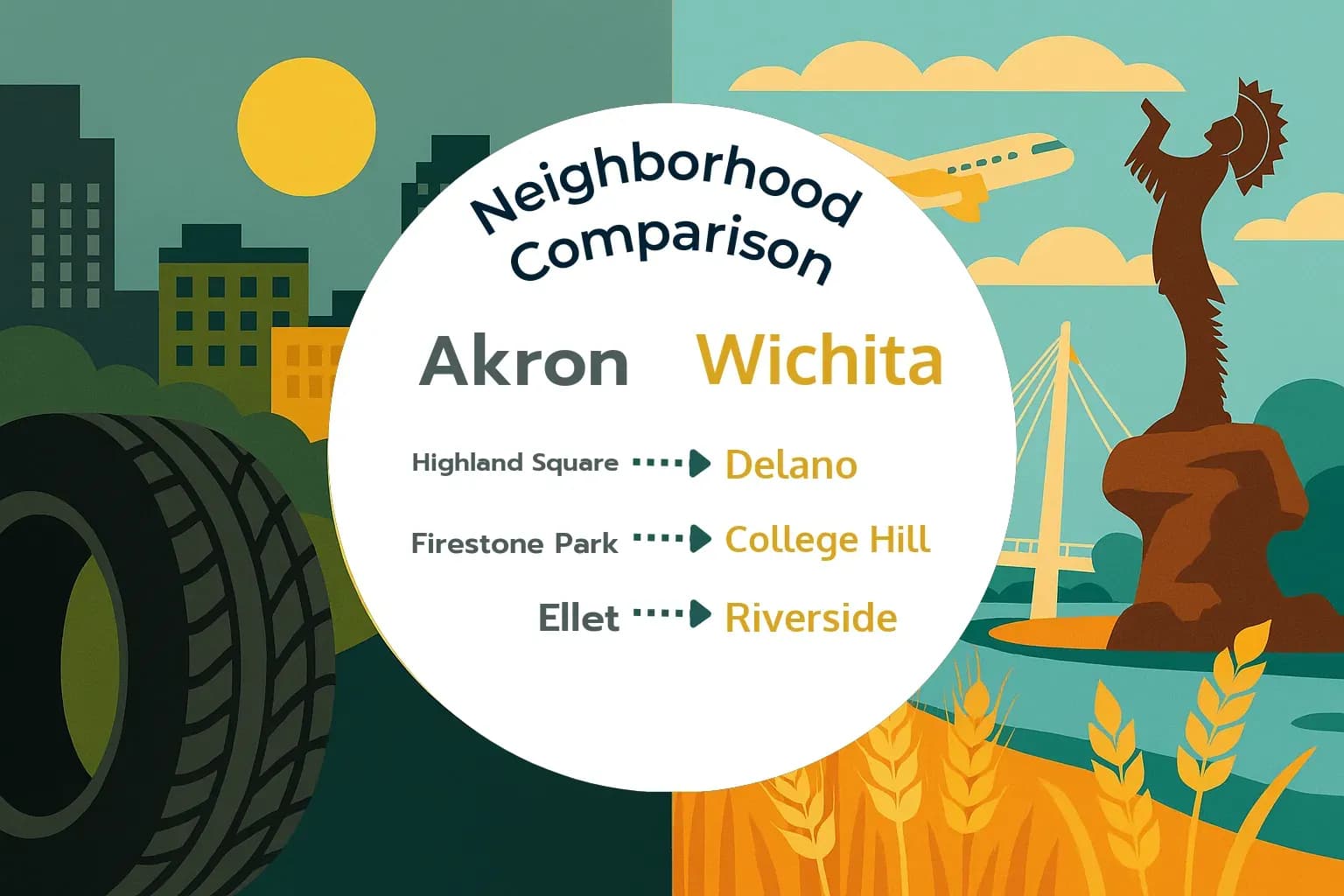 Akron vs Wichita Neighborhood Comparison