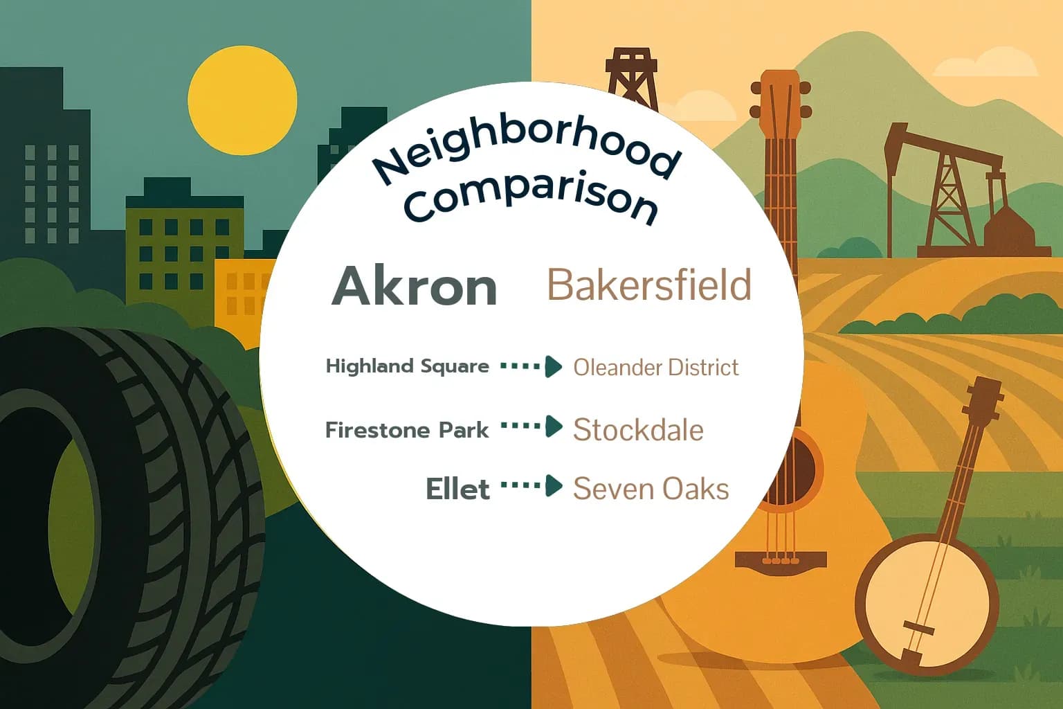 Akron vs Bakersfield Neighborhood Comparison