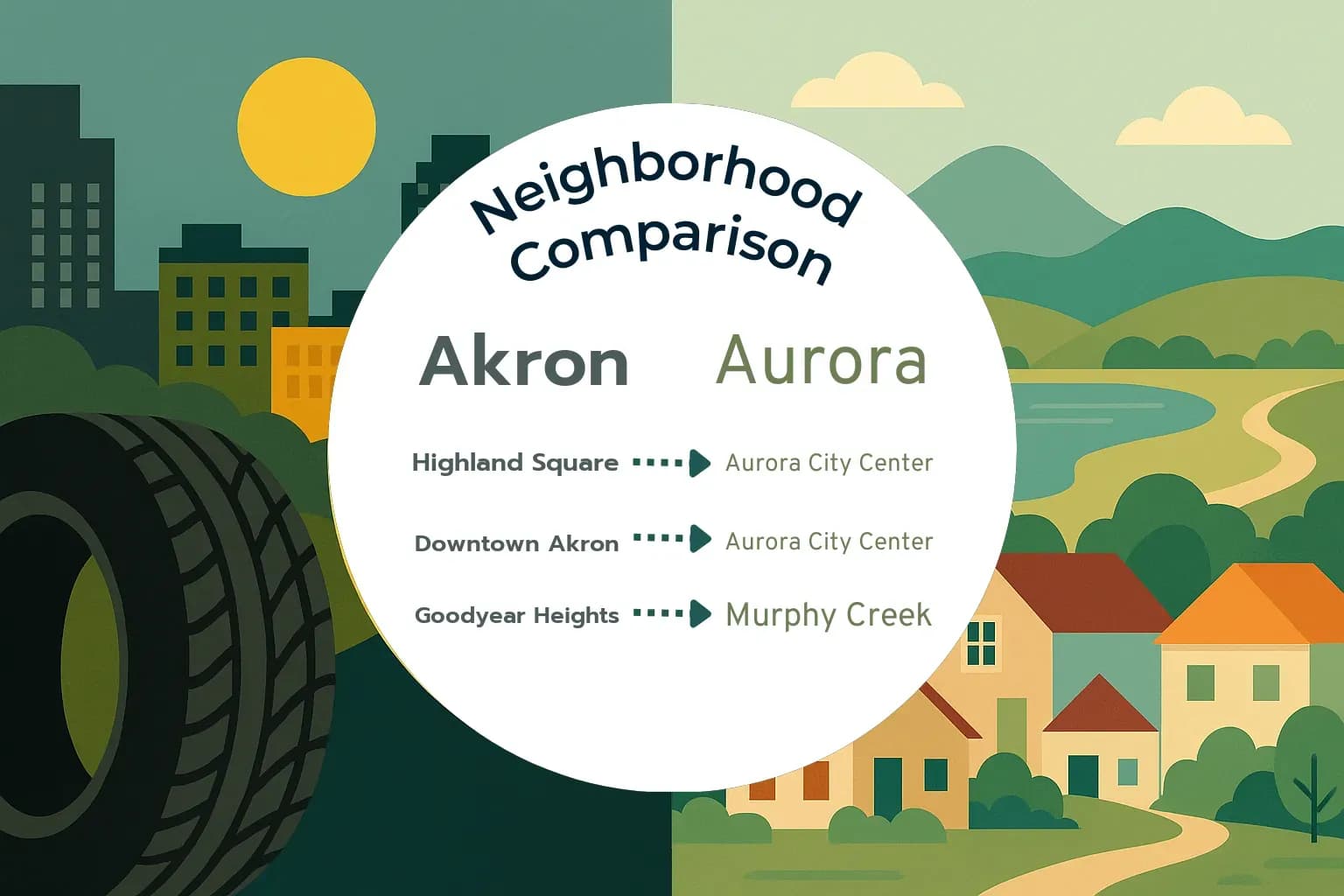 Akron vs Aurora Neighborhood Comparison