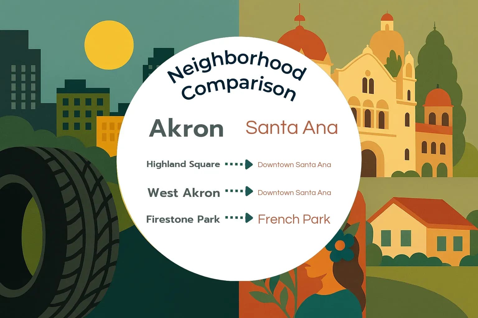 Akron vs Santa Ana Neighborhood Comparison