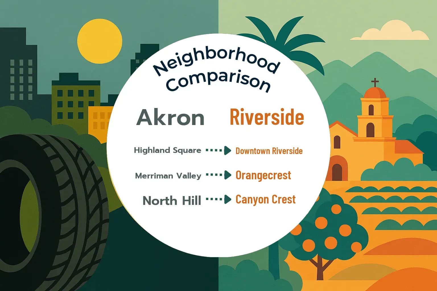 Akron vs Riverside Neighborhood Comparison