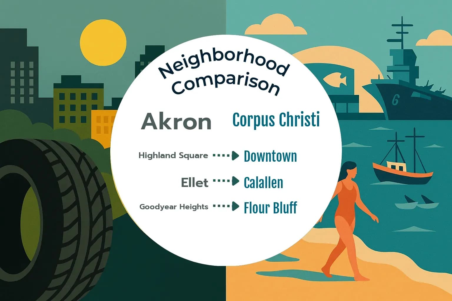 Akron vs Corpus Christi Neighborhood Comparison