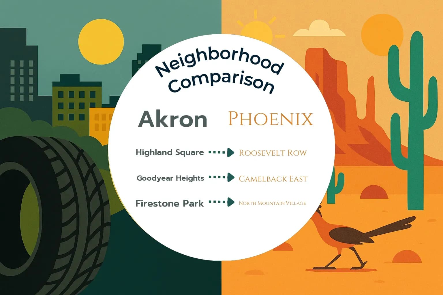 Akron vs Phoenix Neighborhood Comparison