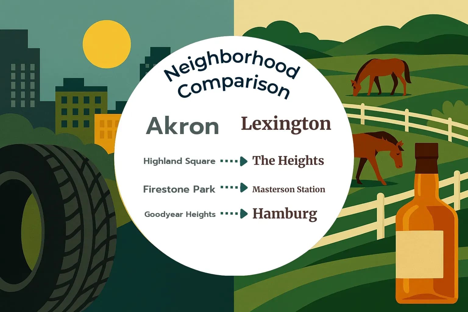 Akron vs Lexington Neighborhood Comparison