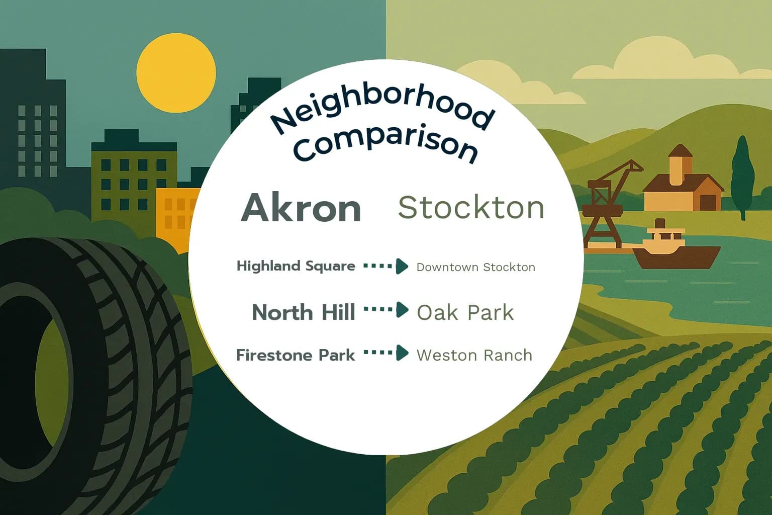 Akron vs Stockton Neighborhood Comparison