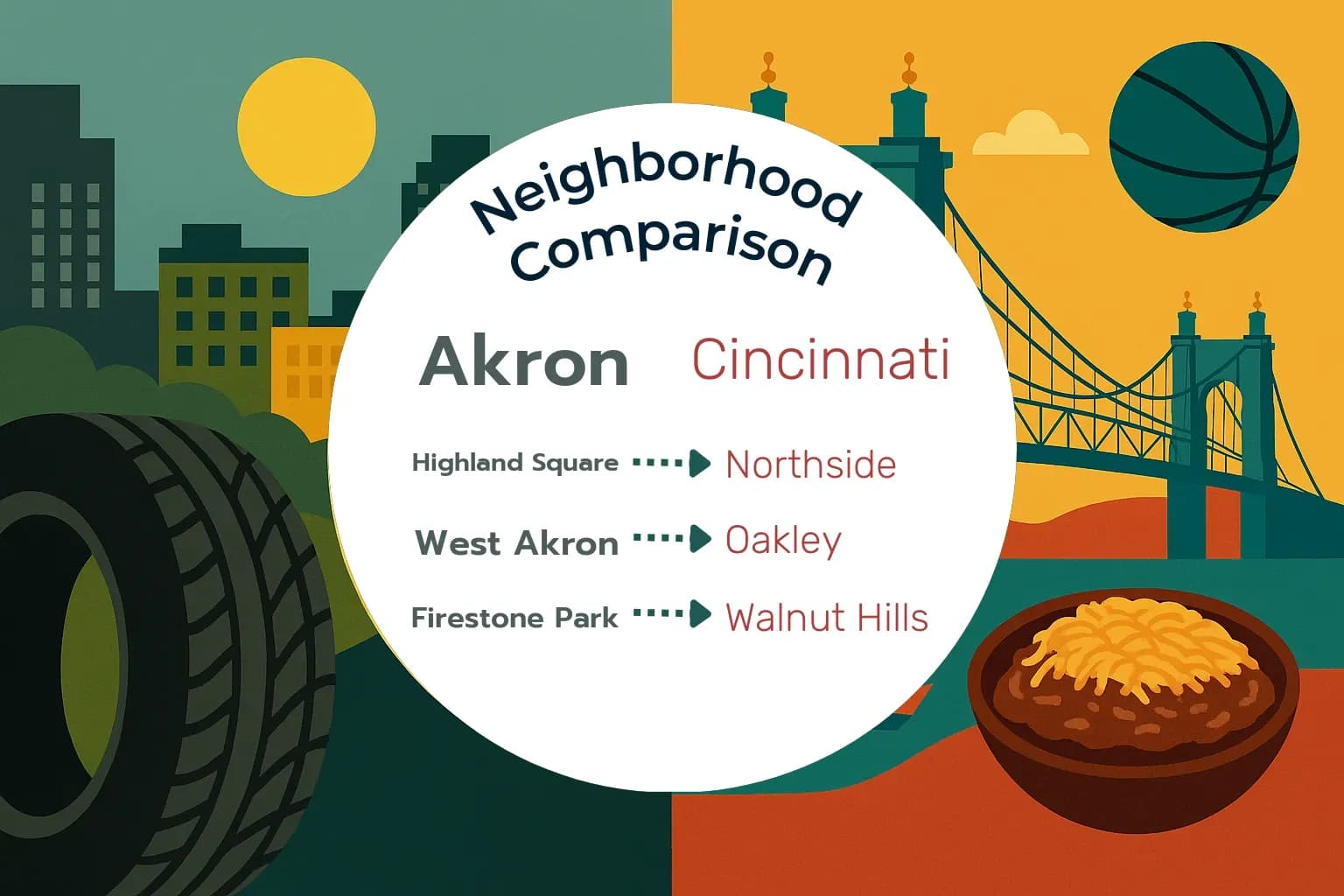 Akron vs Cincinnati Neighborhood Comparison