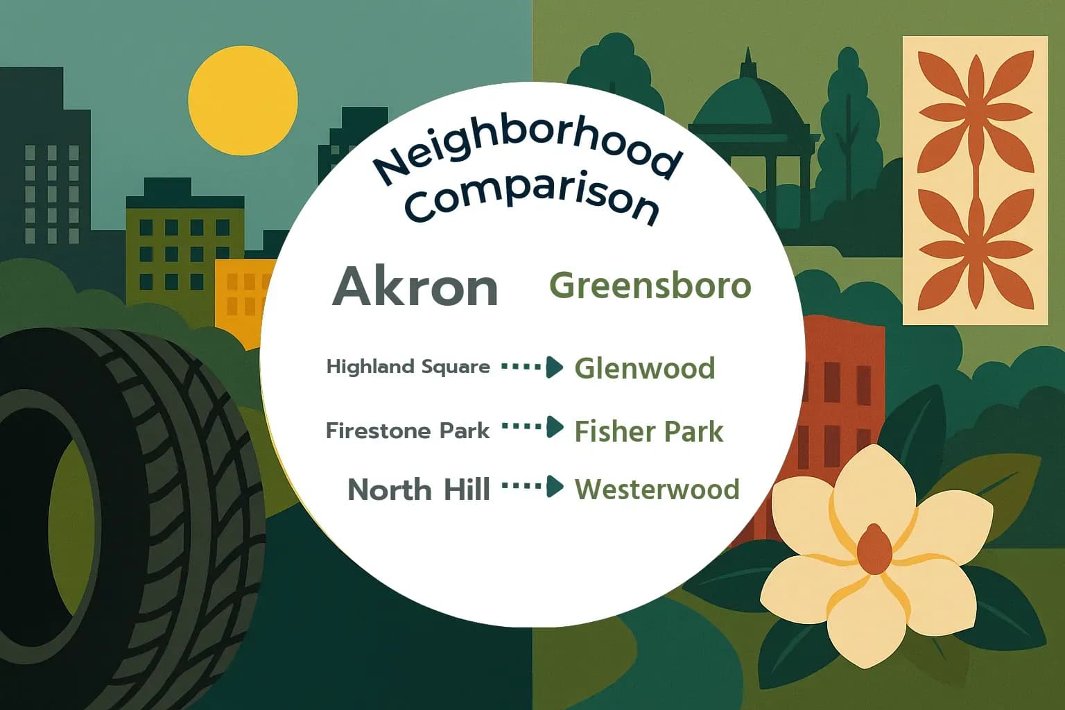 Akron vs Greensboro Neighborhood Comparison