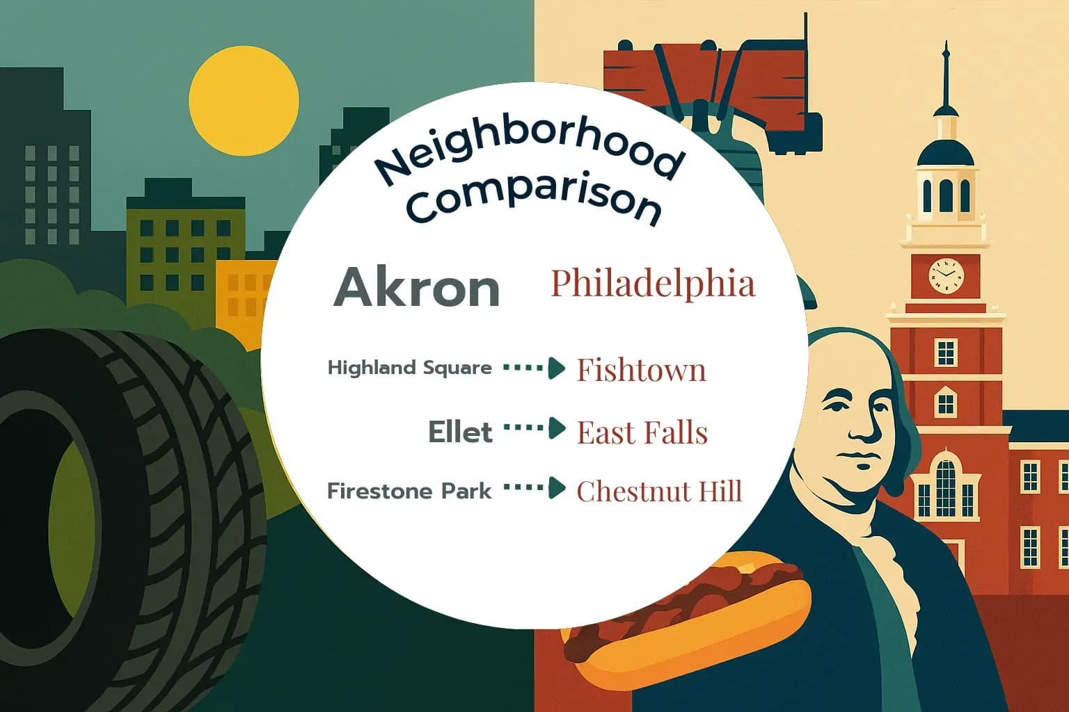 Akron vs Philadelphia Neighborhood Comparison