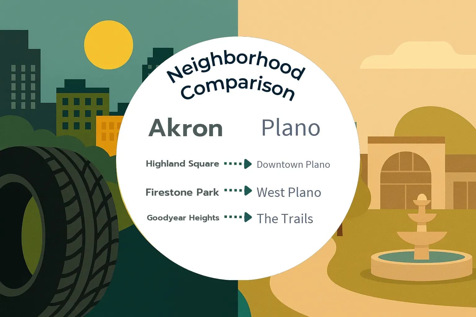 Akron vs Plano Neighborhood Comparison