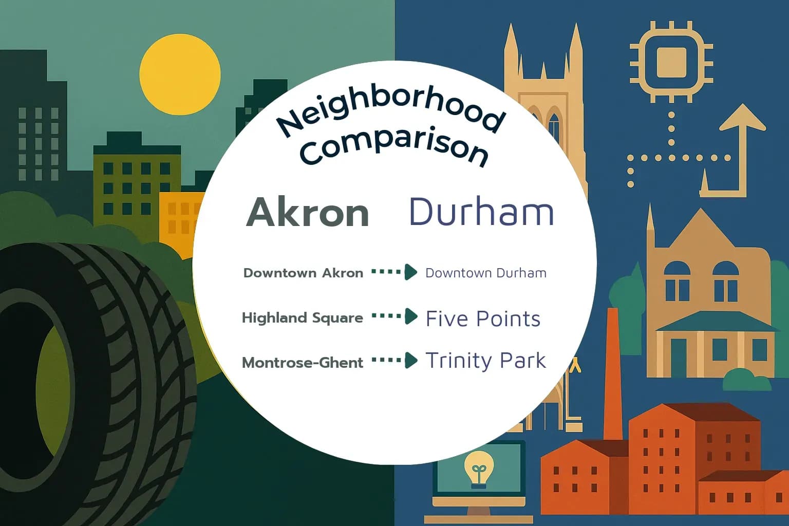 Akron vs Durham Neighborhood Comparison