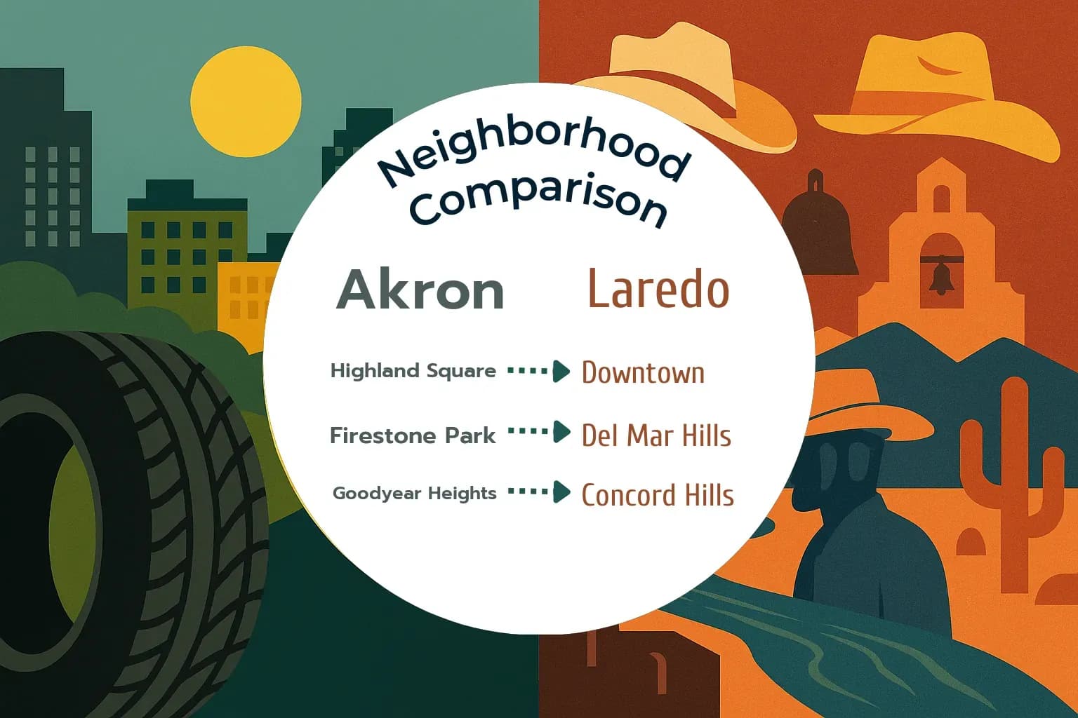 Akron vs Laredo Neighborhood Comparison