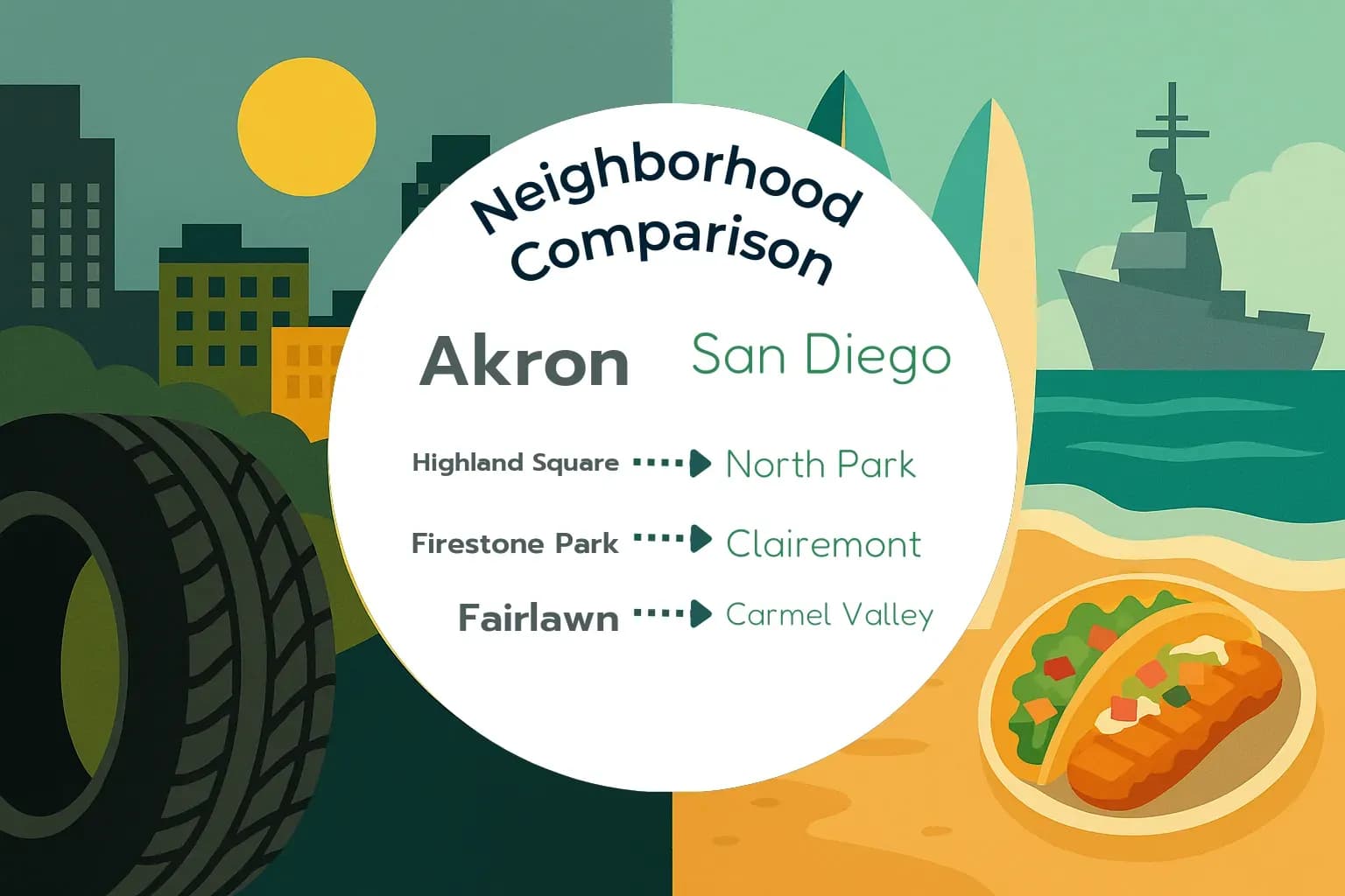 Akron vs San Diego Neighborhood Comparison