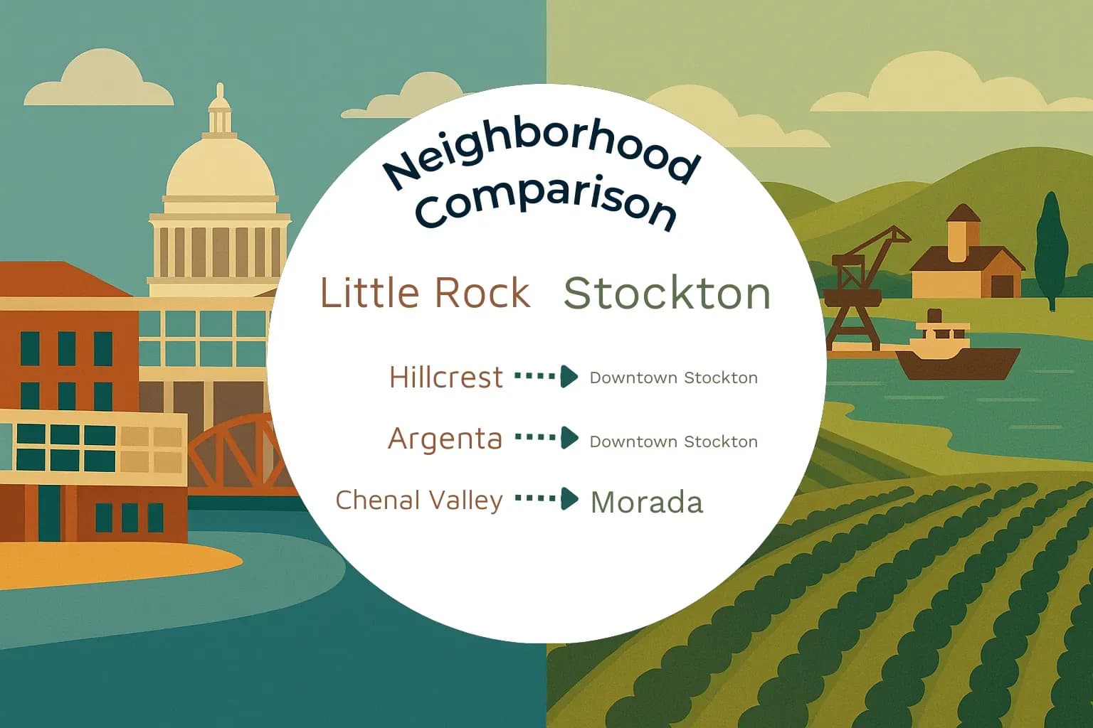 Little Rock vs Stockton Neighborhood Comparison