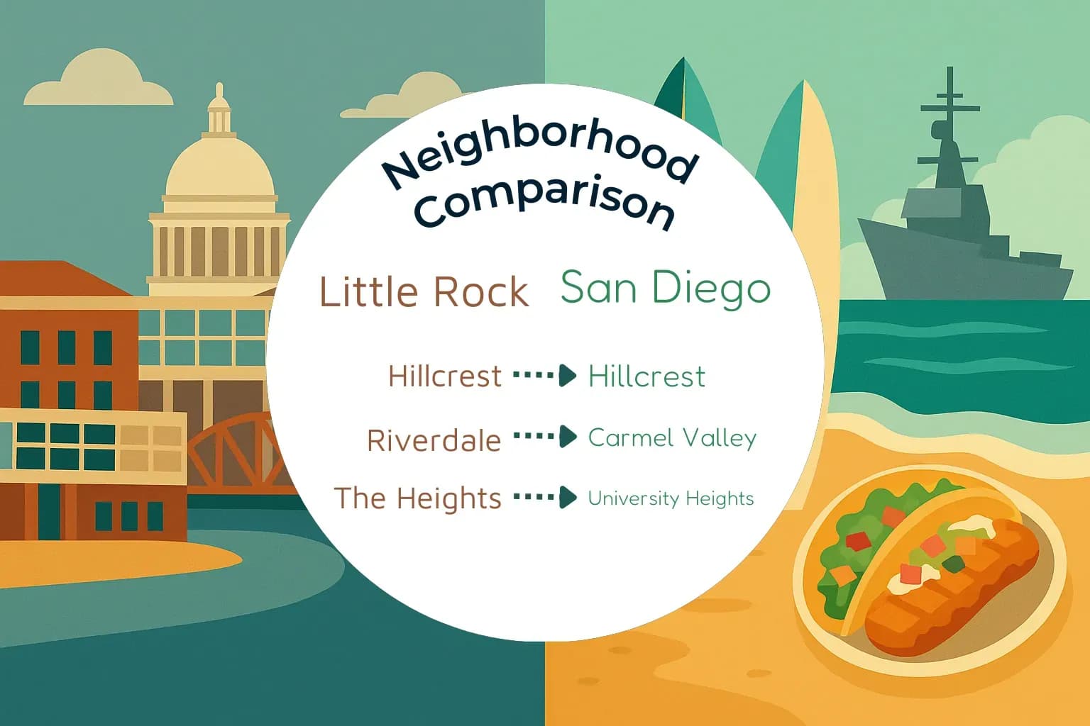 Little Rock vs San Diego Neighborhood Comparison