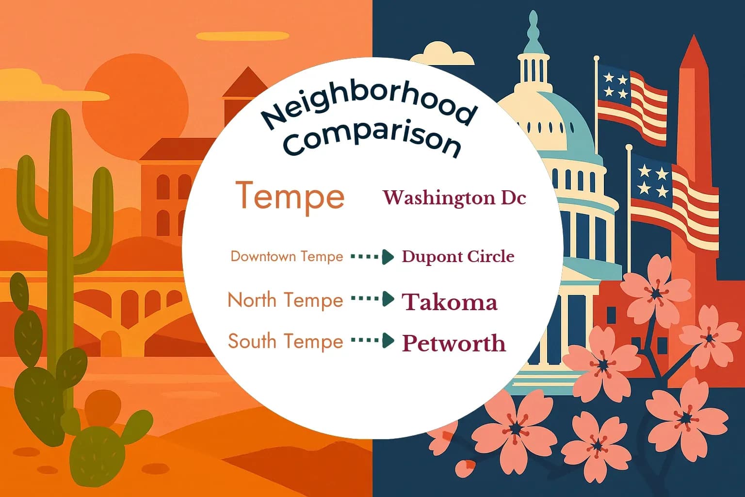 Tempe vs Washington DC Neighborhood Comparison