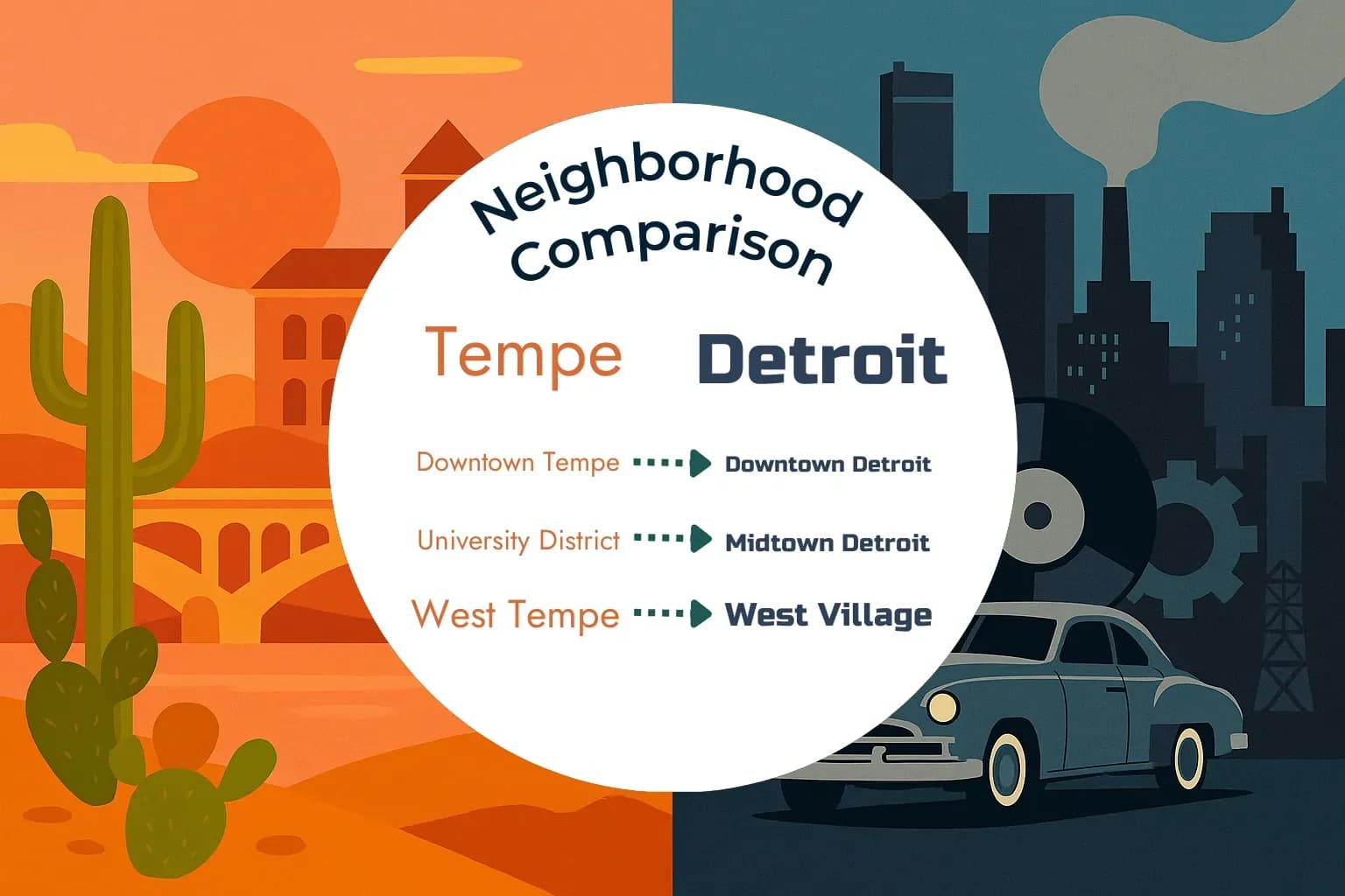 Tempe vs Detroit Neighborhood Comparison