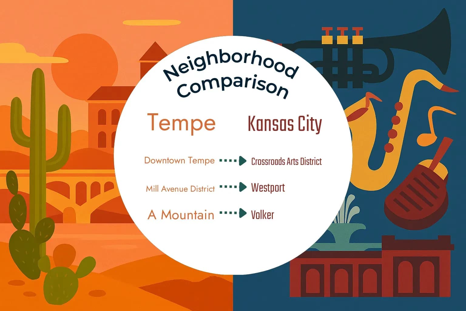 Tempe vs Kansas City Neighborhood Comparison