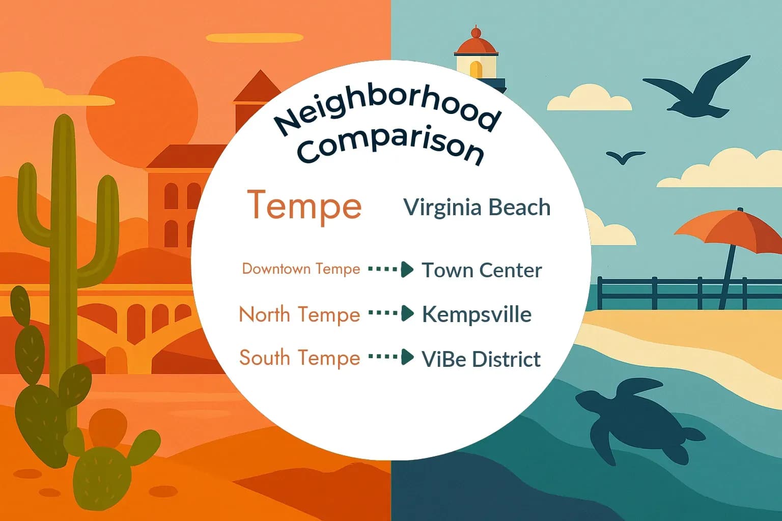 Tempe vs Virginia Beach Neighborhood Comparison