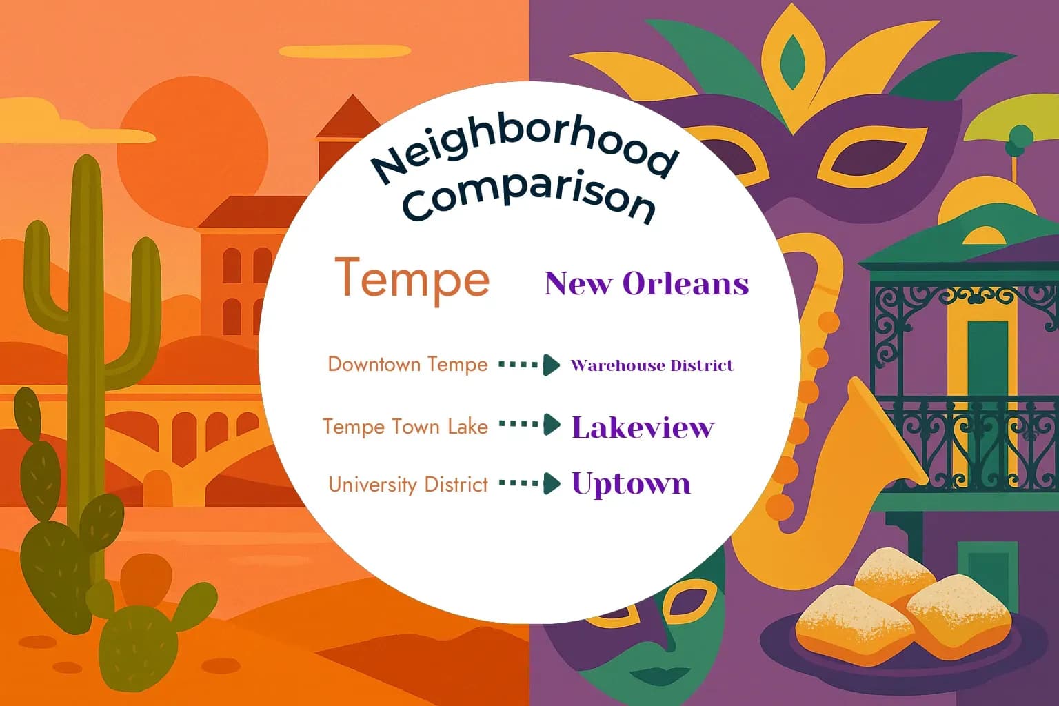 Tempe vs New Orleans Neighborhood Comparison