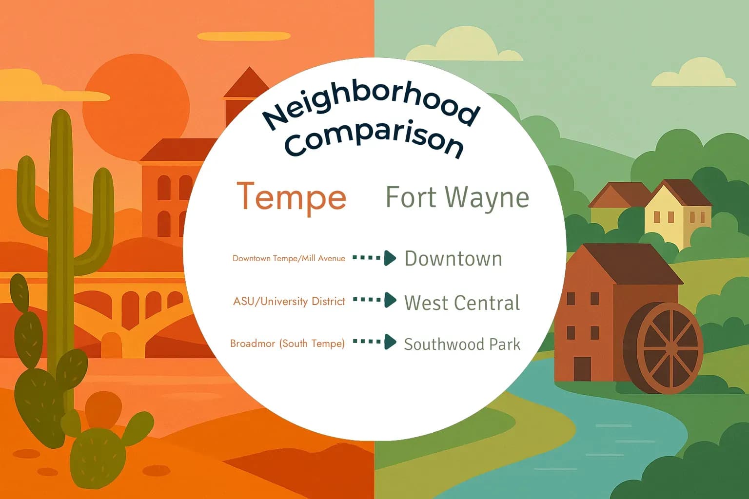 Tempe vs Fort Wayne Neighborhood Comparison