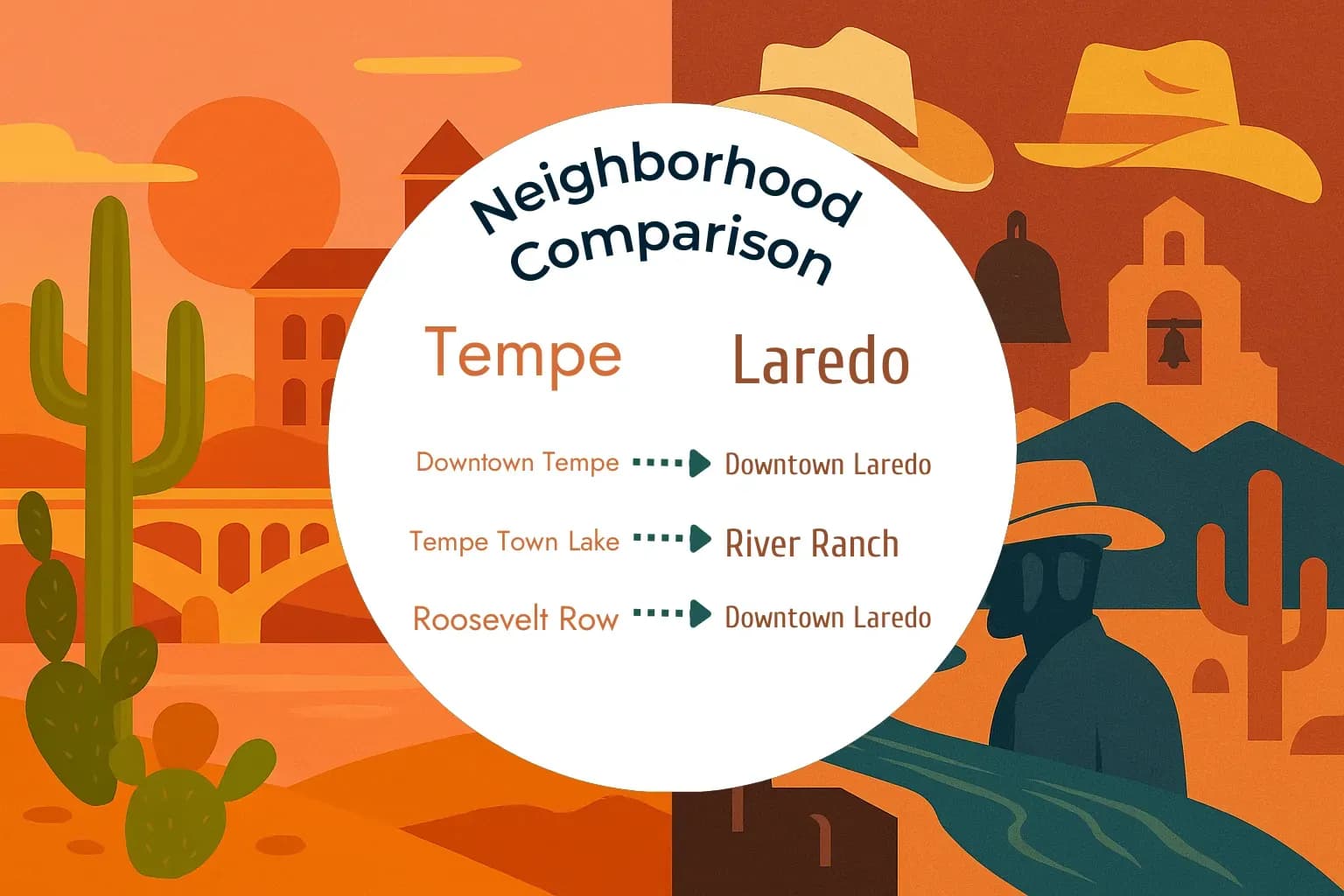 Tempe vs Laredo Neighborhood Comparison