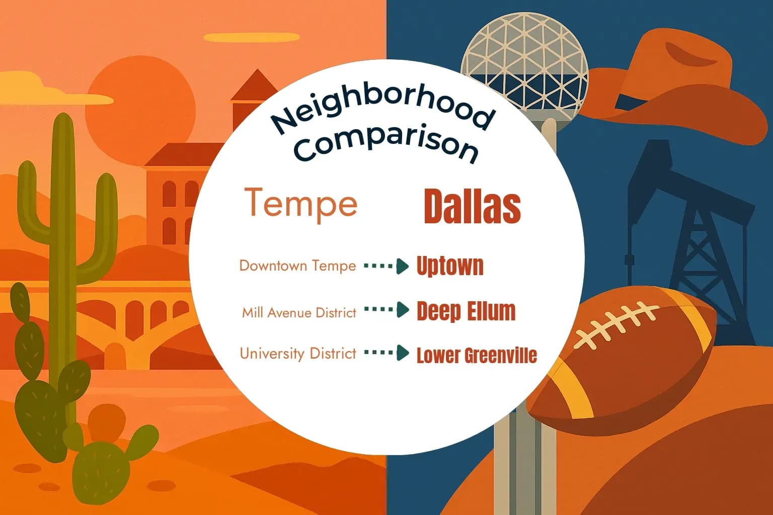 Tempe vs Dallas Neighborhood Comparison