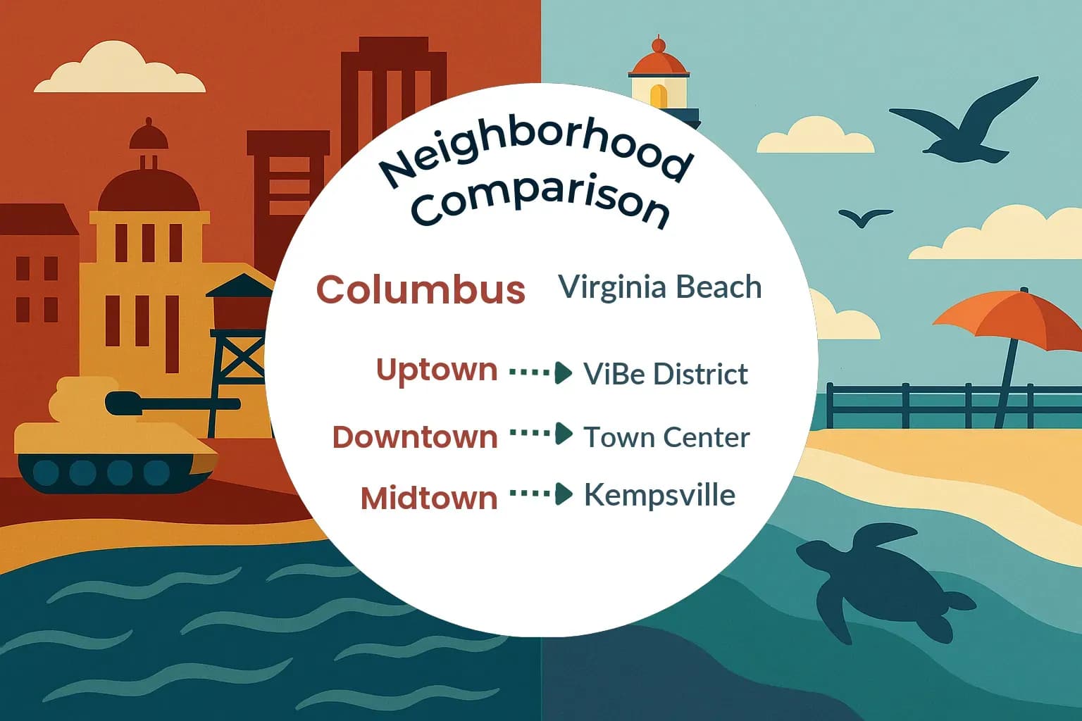 Columbus vs Virginia Beach Neighborhood Comparison