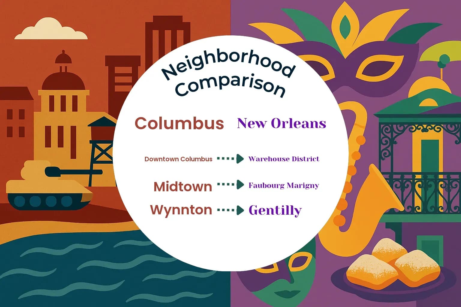 Columbus vs New Orleans Neighborhood Comparison