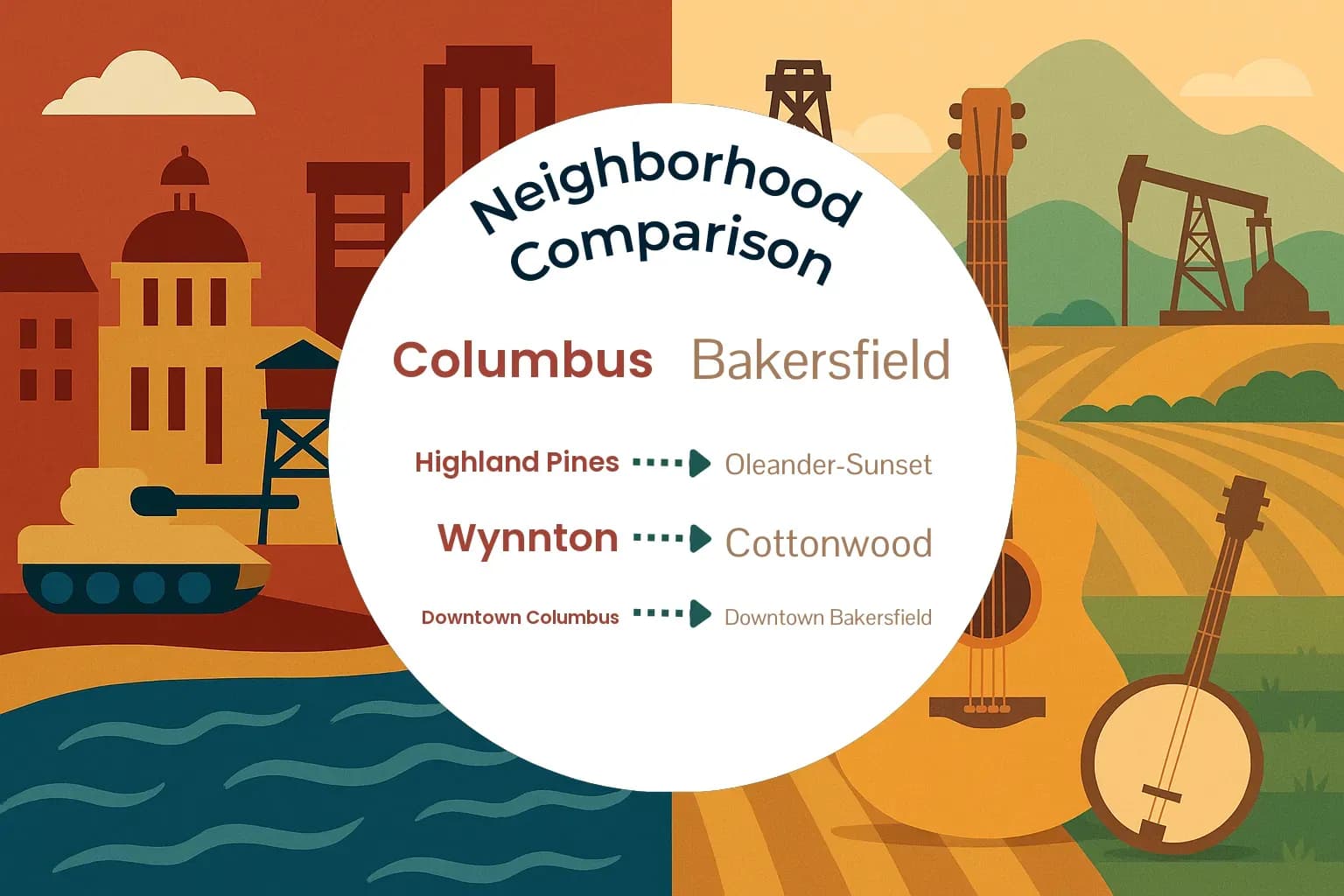 Columbus vs Bakersfield Neighborhood Comparison
