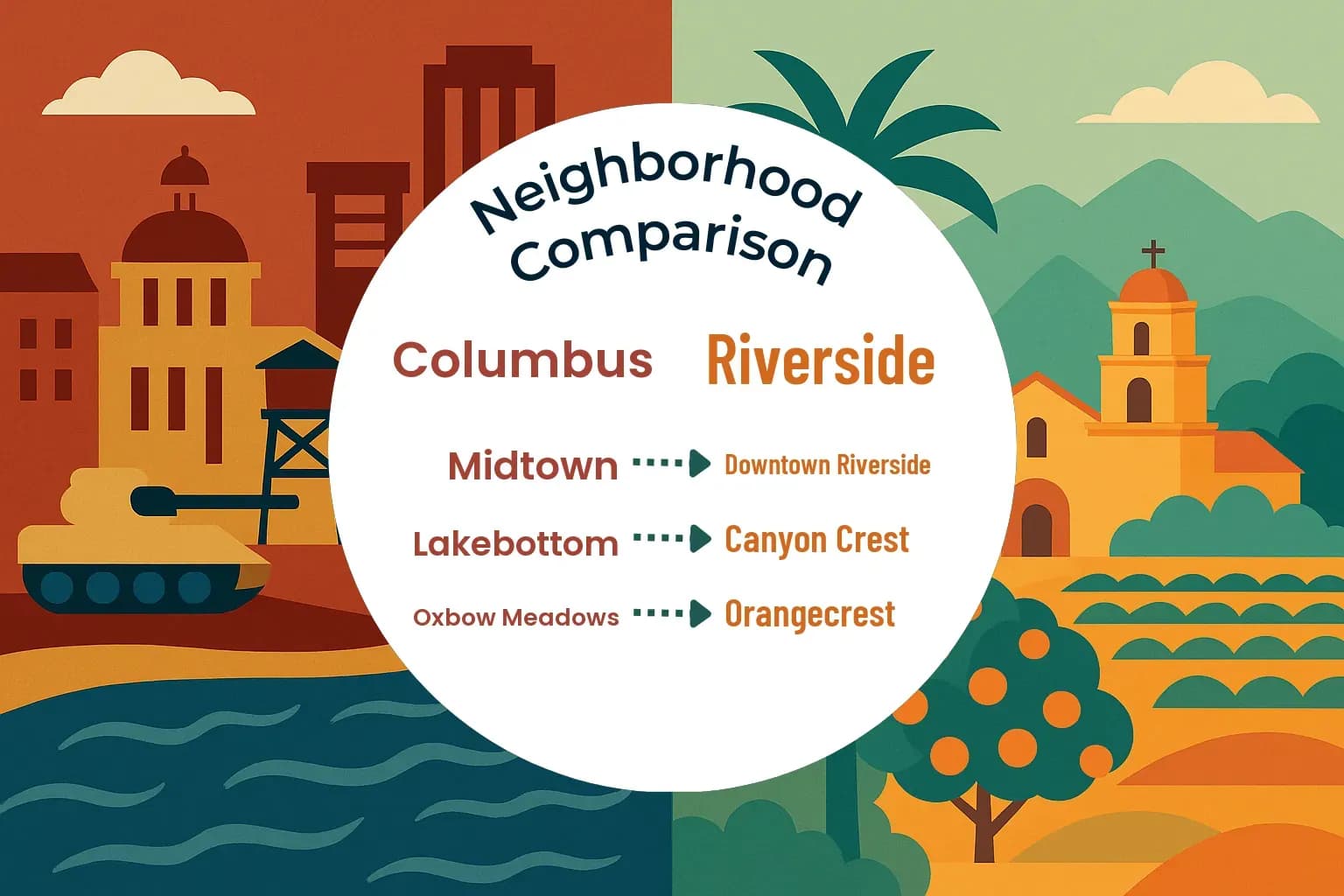 Columbus vs Riverside Neighborhood Comparison