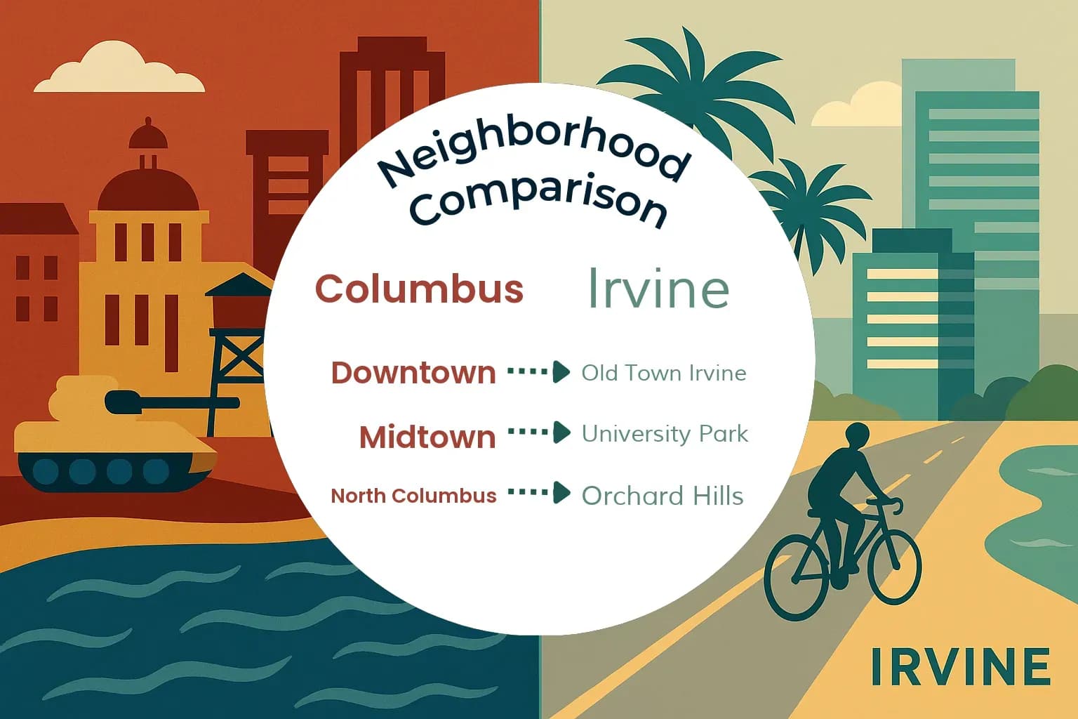 Columbus vs Irvine Neighborhood Comparison