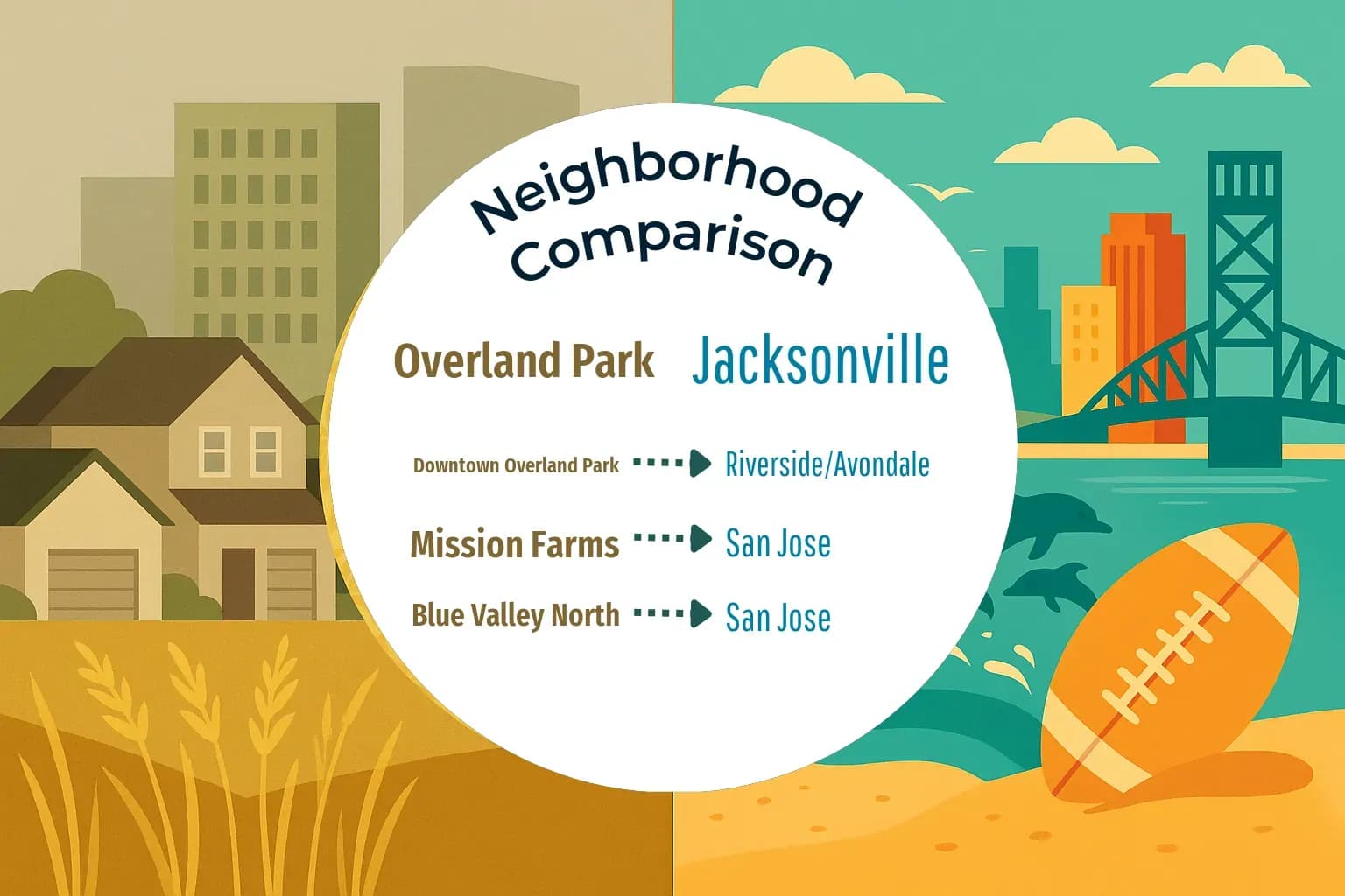 Overland Park vs Jacksonville Neighborhood Comparison