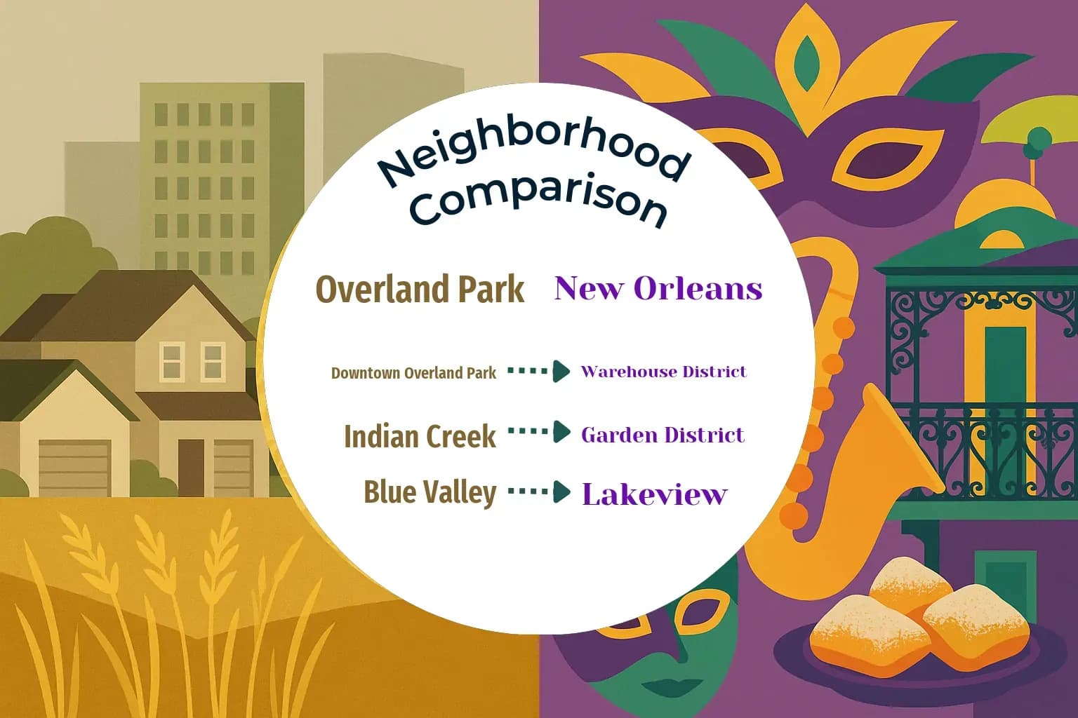 Overland Park vs New Orleans Neighborhood Comparison