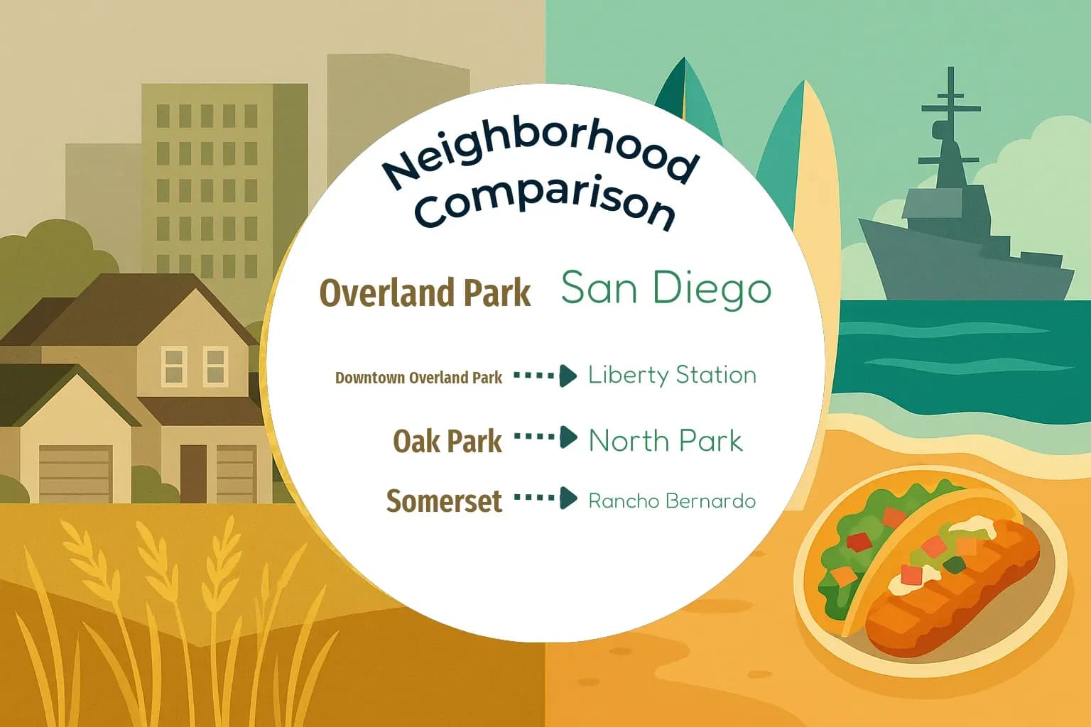 Overland Park vs San Diego Neighborhood Comparison