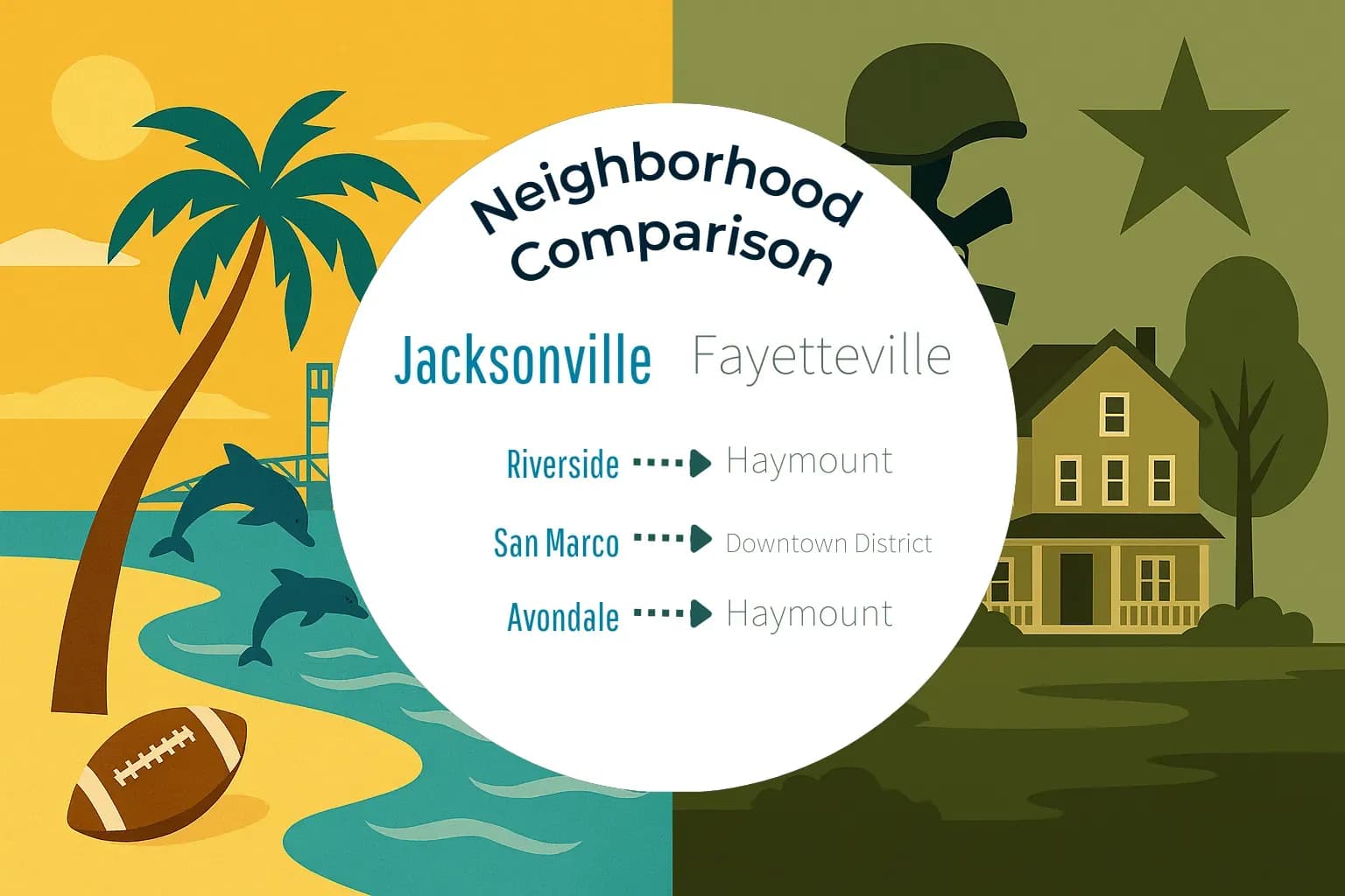 Jacksonville vs Fayetteville Neighborhood Comparison