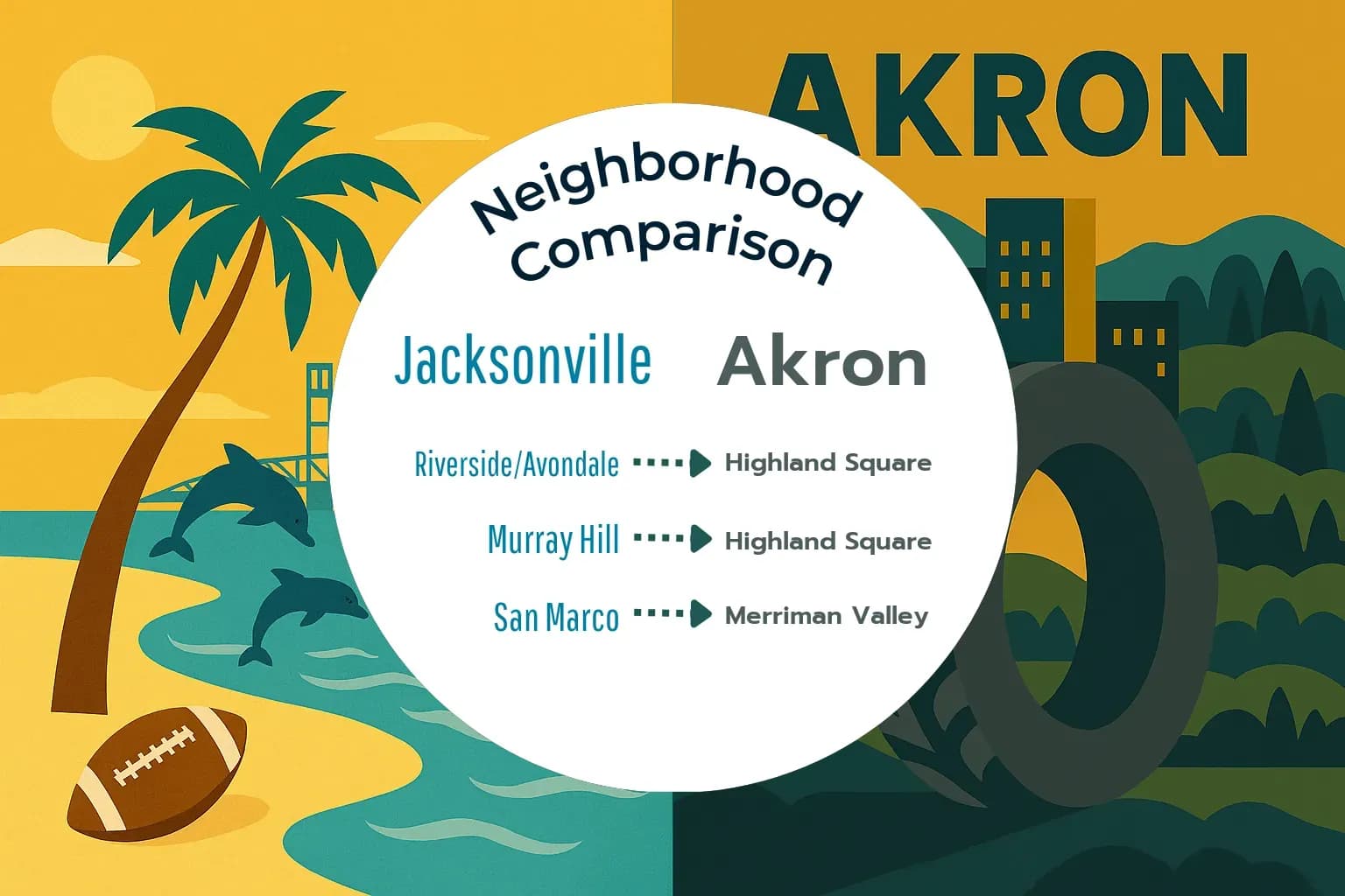 Jacksonville vs Akron Neighborhood Comparison
