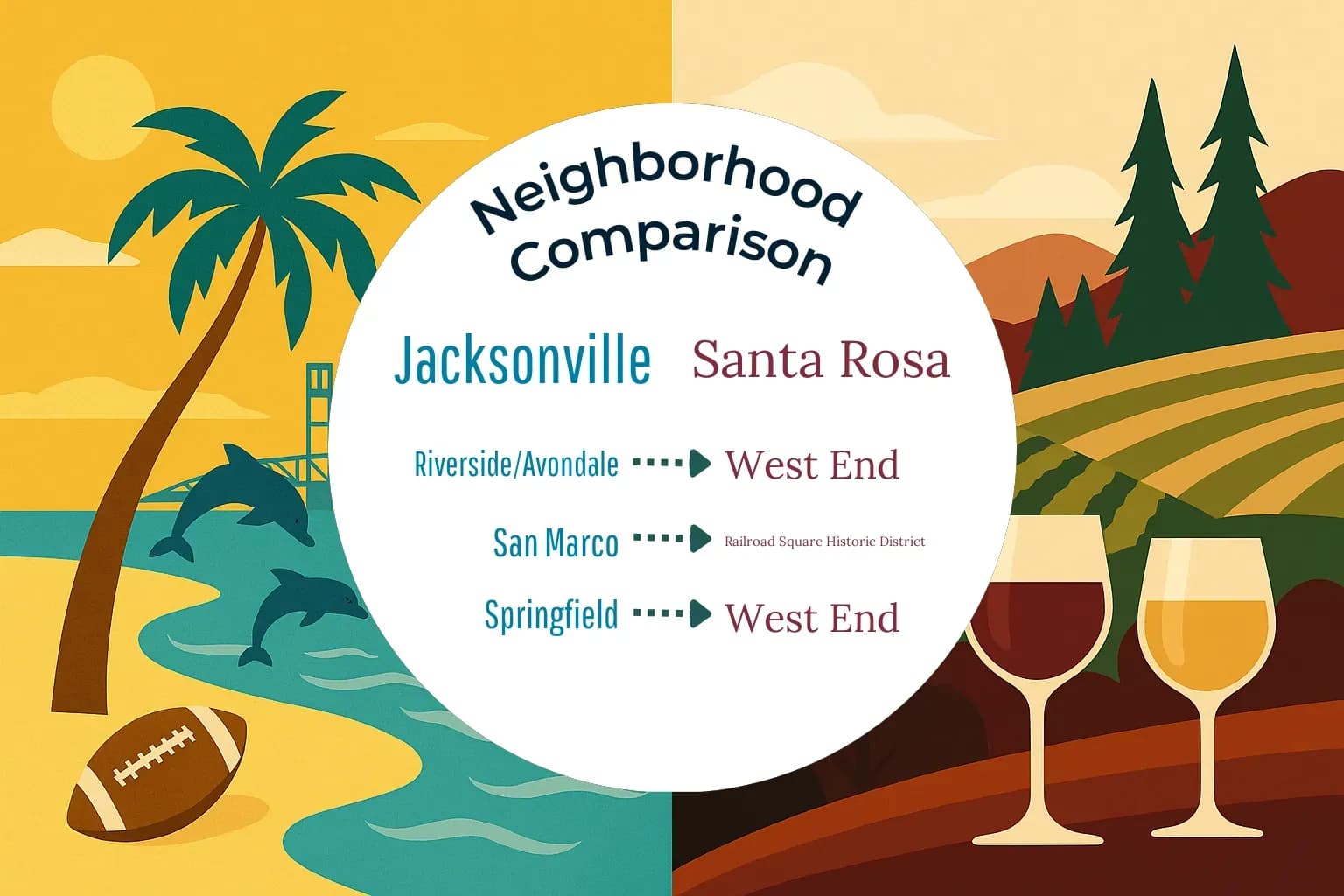 Jacksonville vs Santa Rosa Neighborhood Comparison