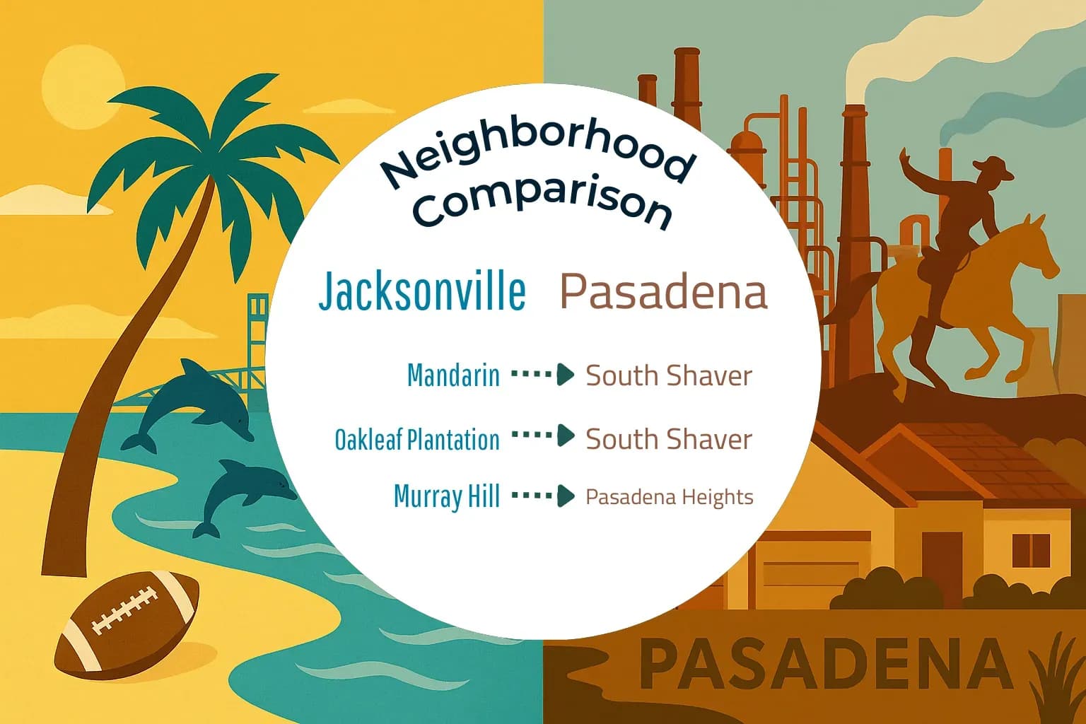Jacksonville vs Pasadena Neighborhood Comparison