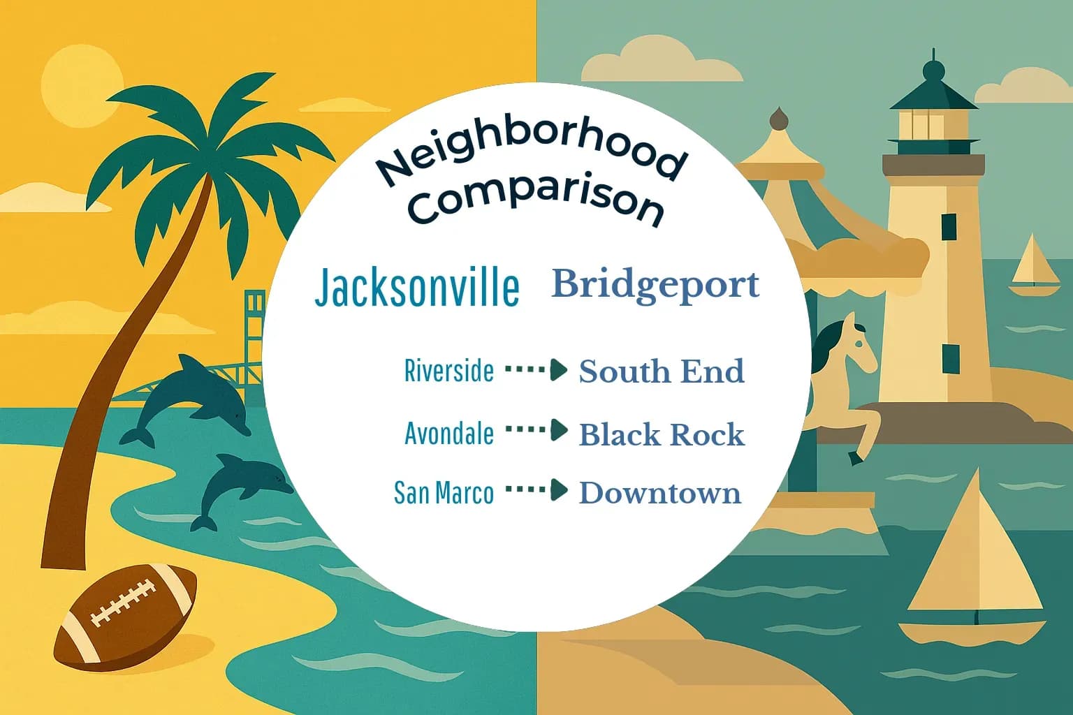 Jacksonville vs Bridgeport Neighborhood Comparison
