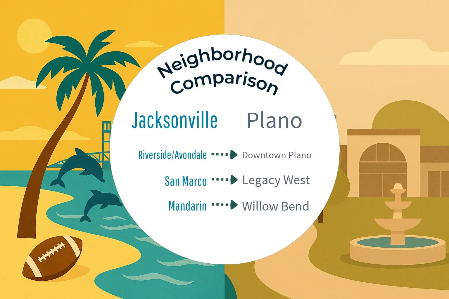 Jacksonville vs Plano Neighborhood Comparison