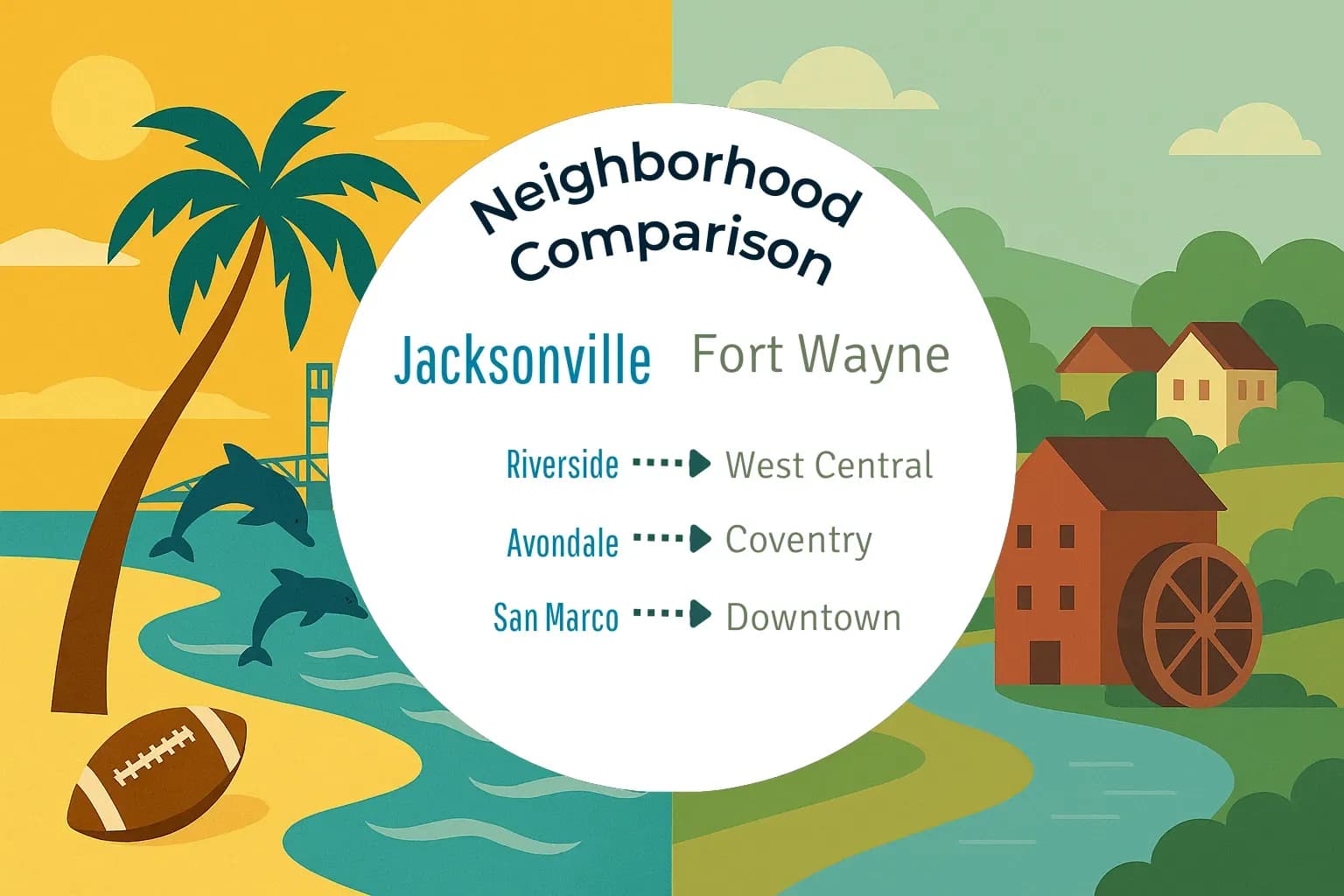 Jacksonville vs Fort Wayne Neighborhood Comparison