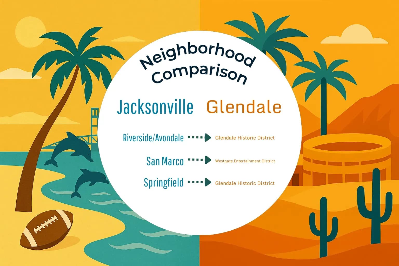 Jacksonville vs Glendale Neighborhood Comparison