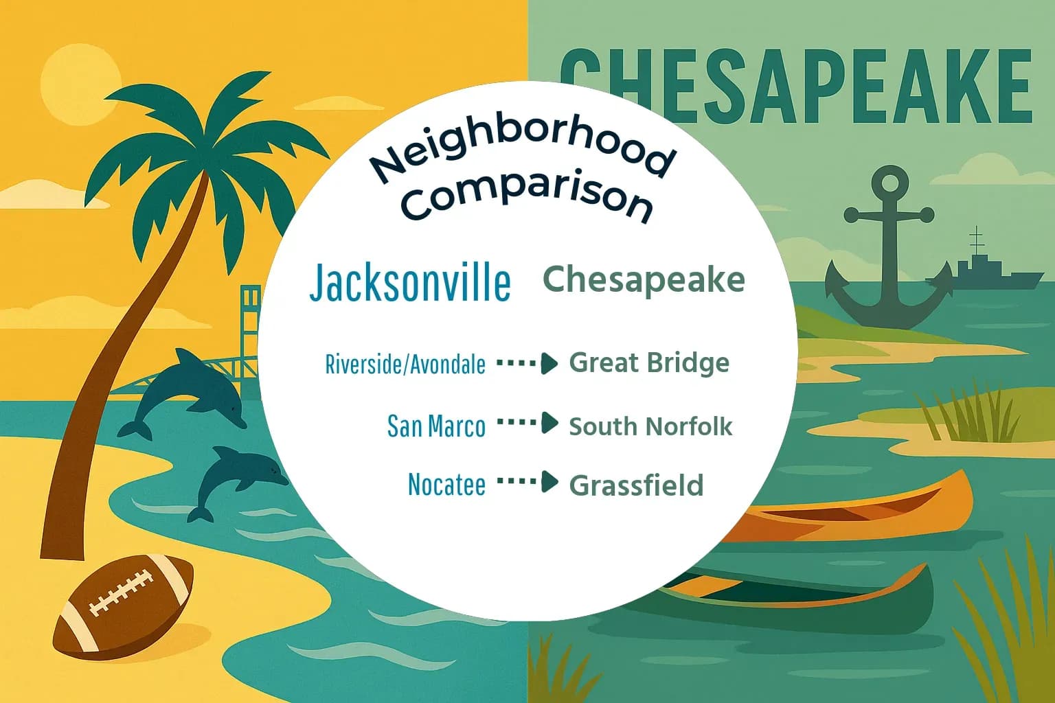 Jacksonville vs Chesapeake Neighborhood Comparison