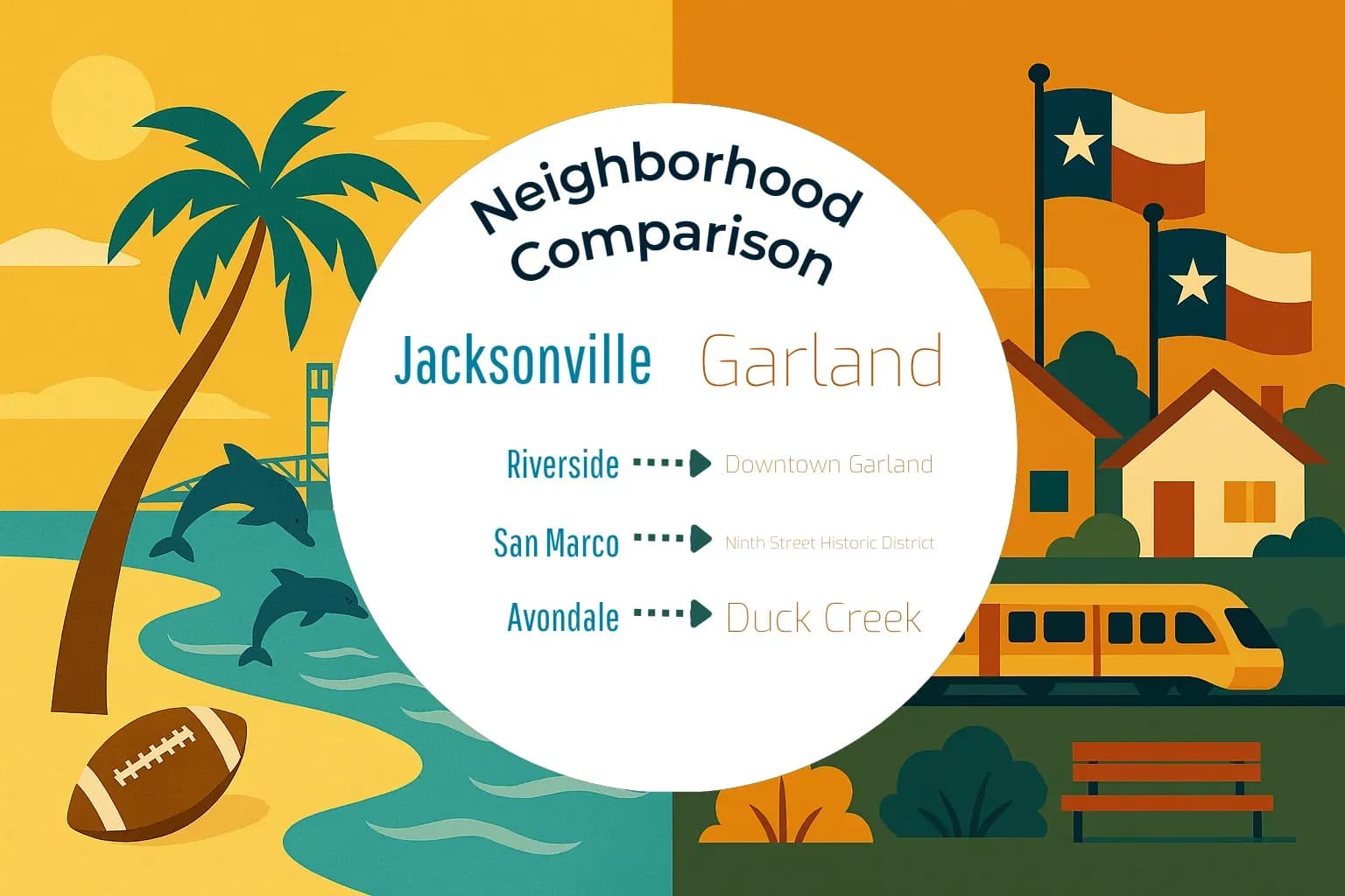 Jacksonville vs Garland Neighborhood Comparison