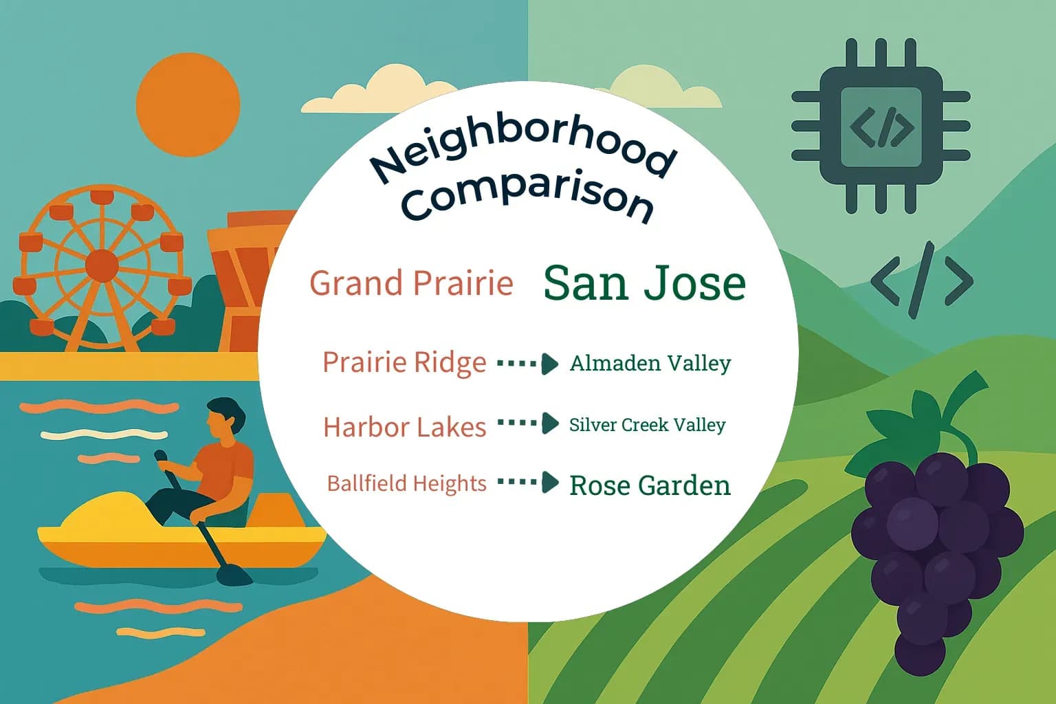 Grand Prairie vs San Jose Neighborhood Comparison
