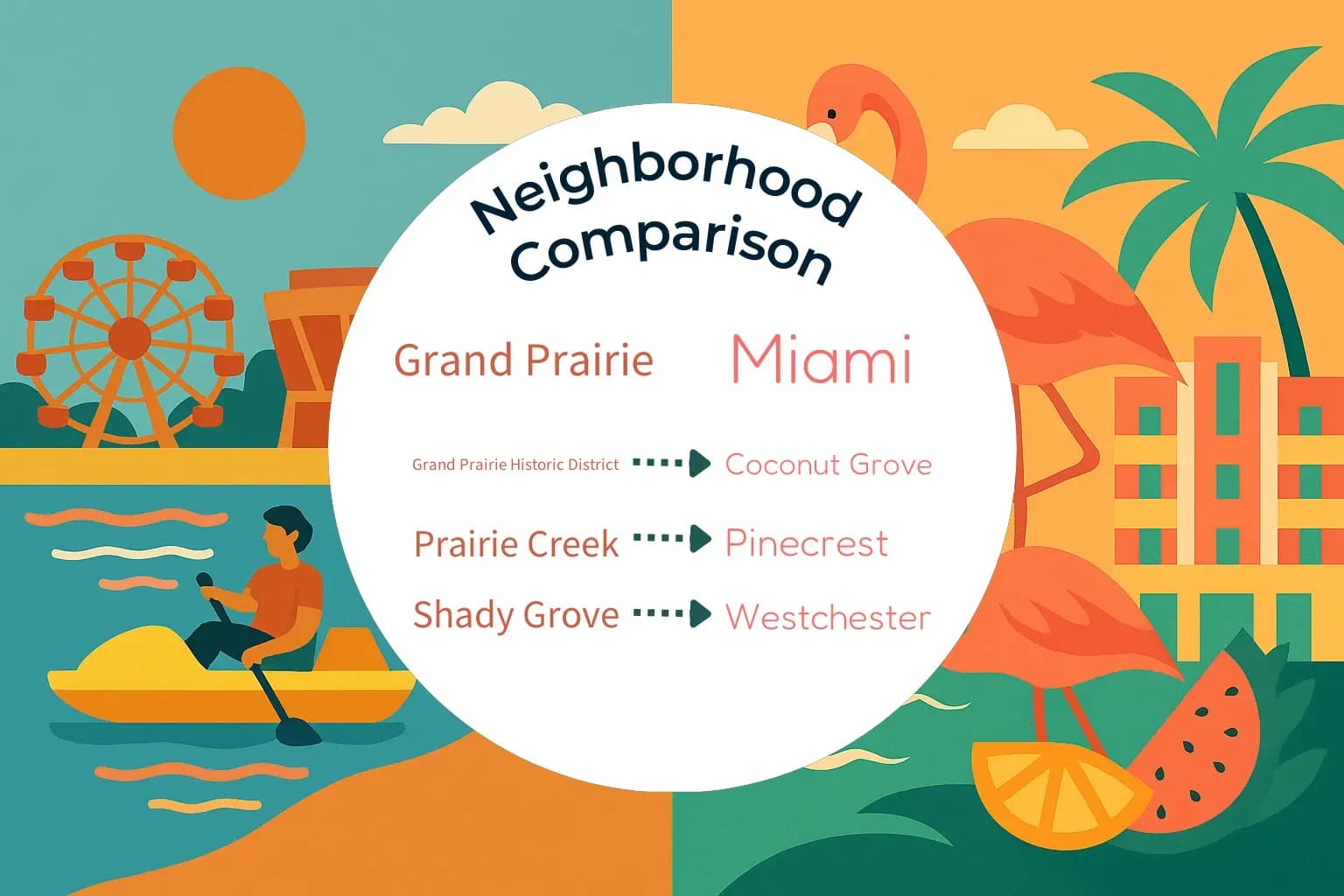 Grand Prairie vs Miami Neighborhood Comparison