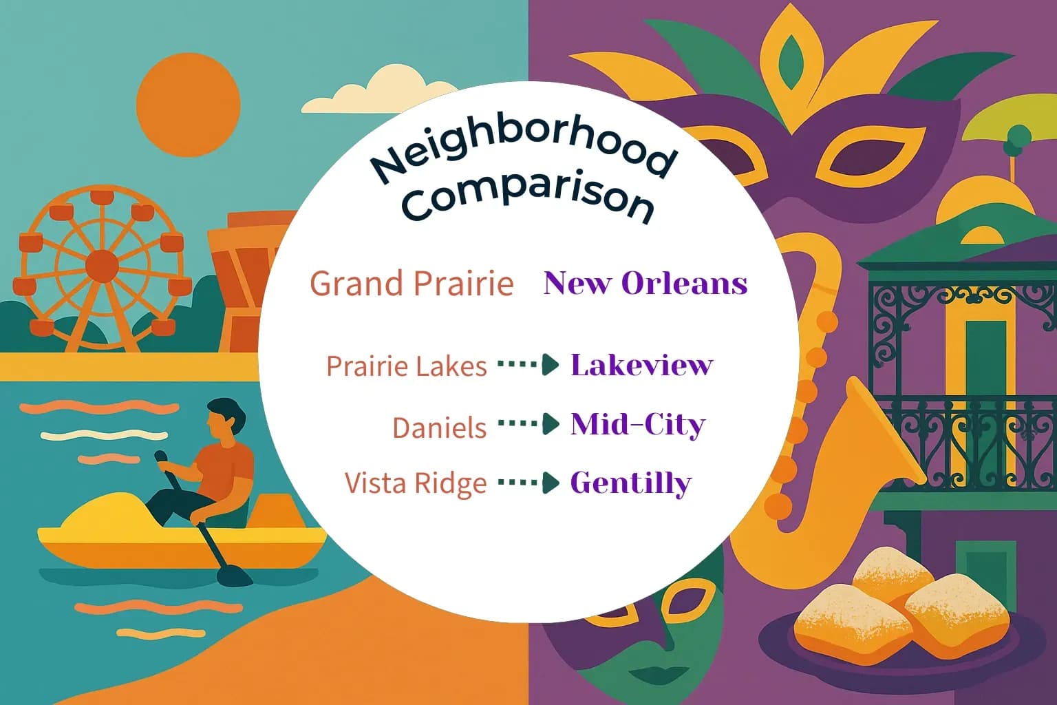 Grand Prairie vs New Orleans Neighborhood Comparison