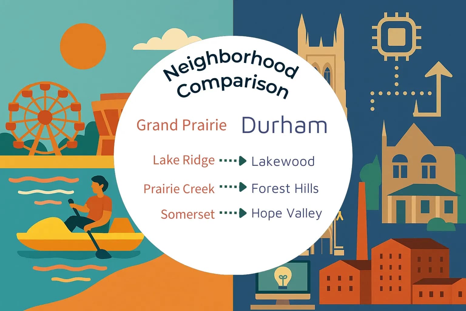 Grand Prairie vs Durham Neighborhood Comparison